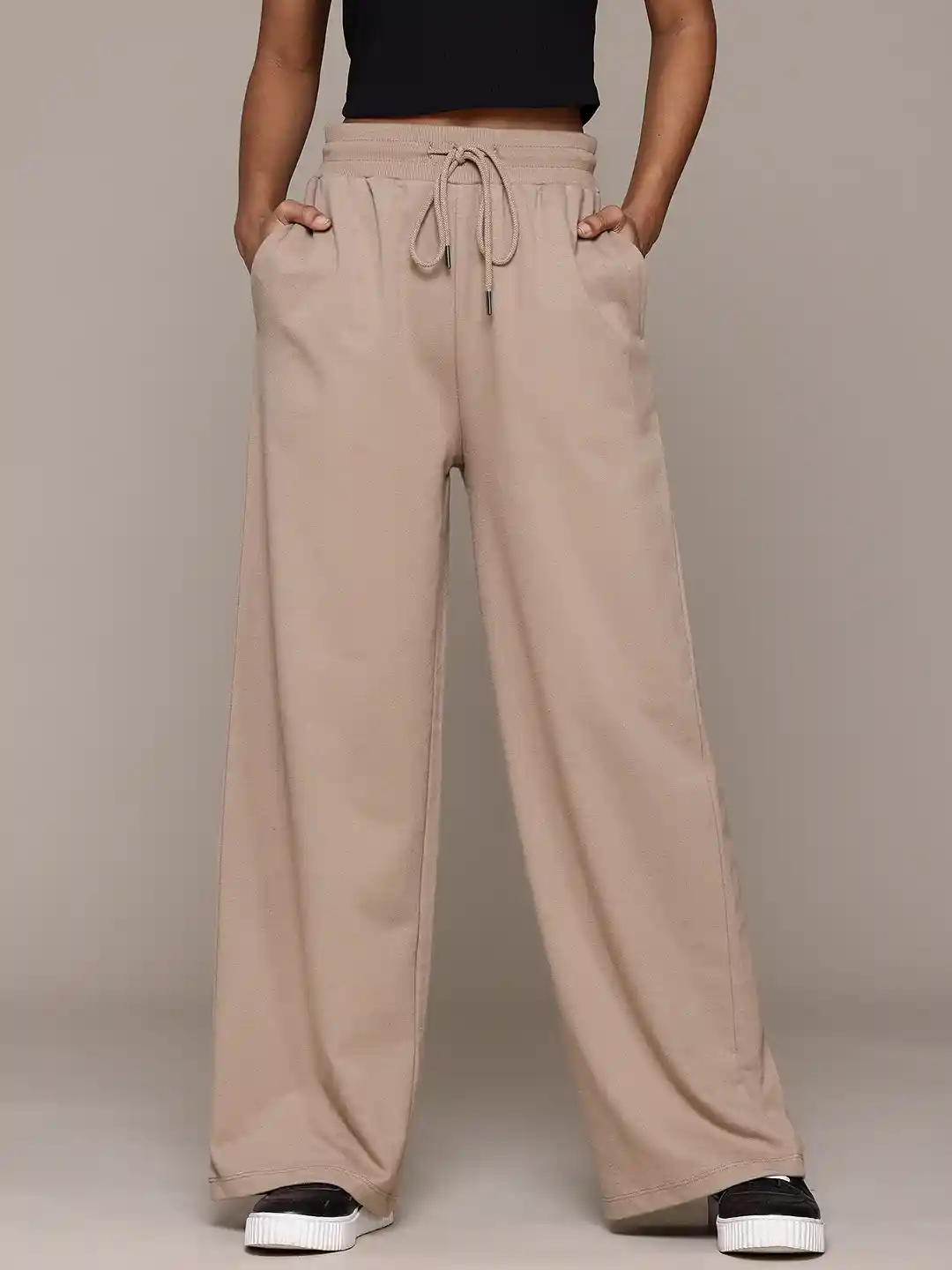 Buy The Roadster Lifestyle Women Wide Leg Knit Trousers