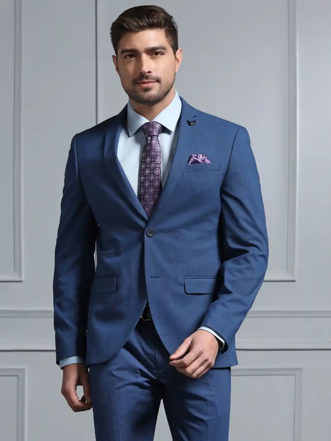 Buy Blackberrys Self-Design Slim-Fit Single-Breasted 2-Piece