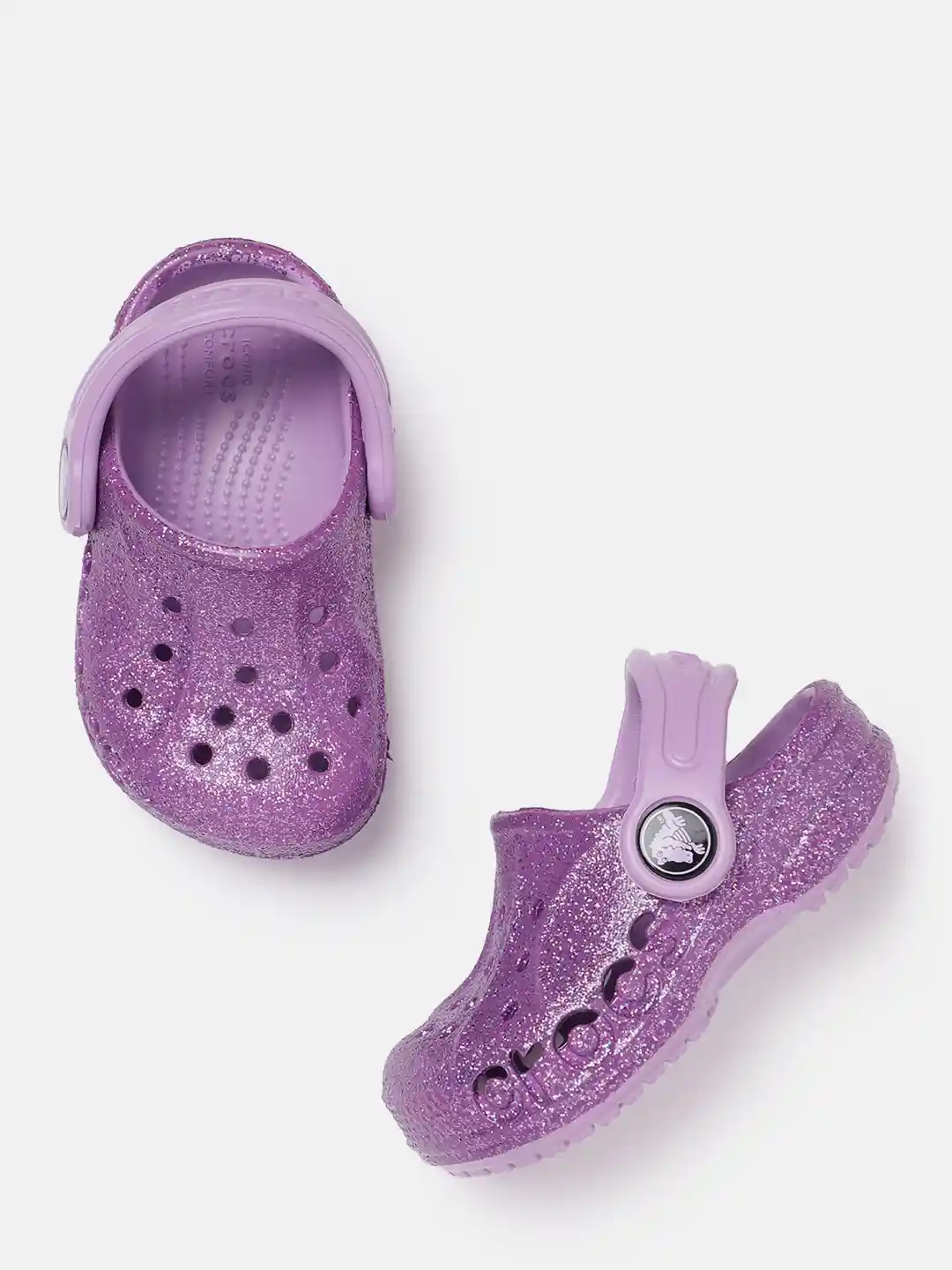 Purple Girls Glitter Crocs Crocs Kids Glitter Croslite Clogs With