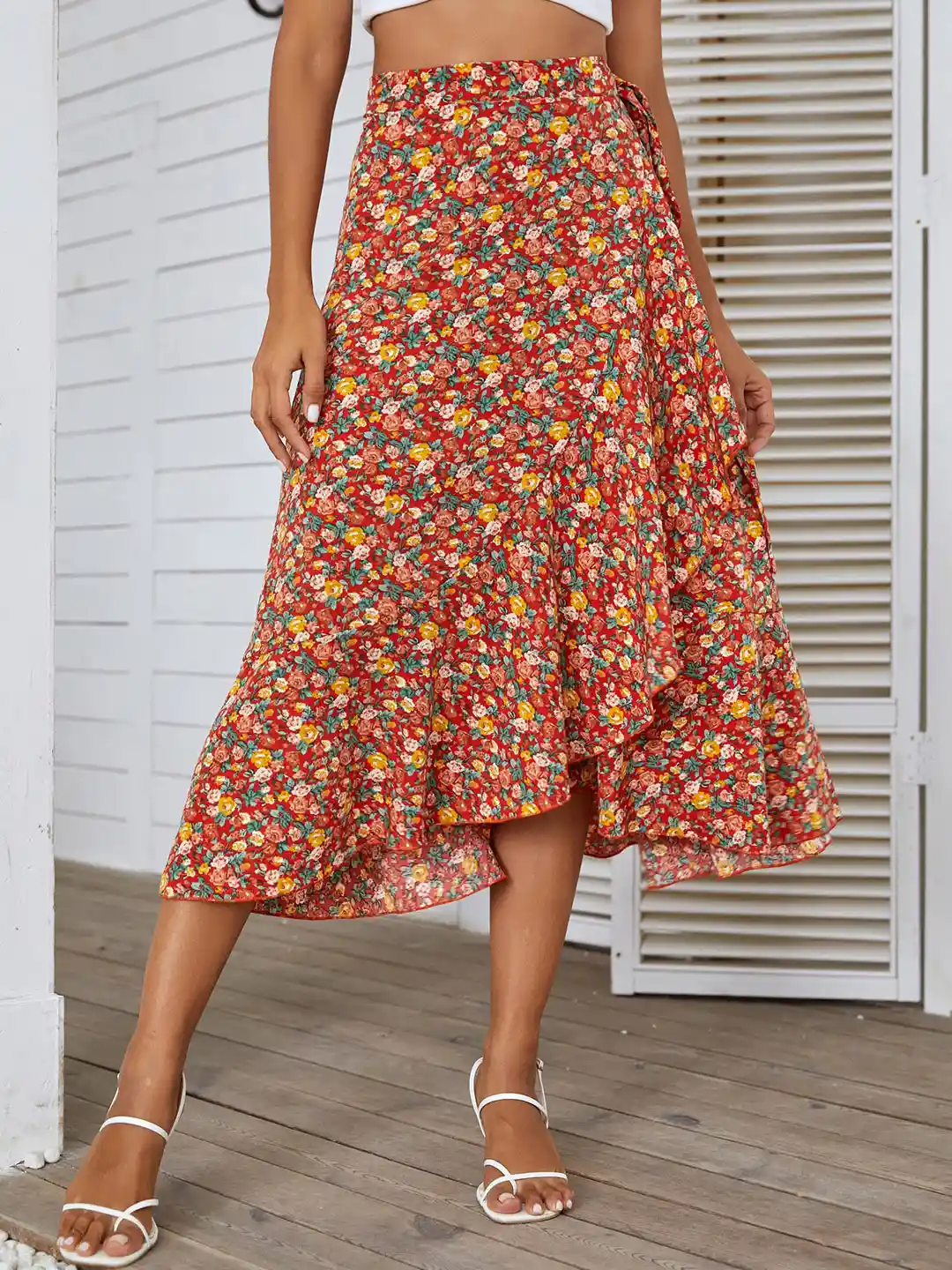 Buy StyleCast Printed A-Line Midi Skirt Skirts for Women