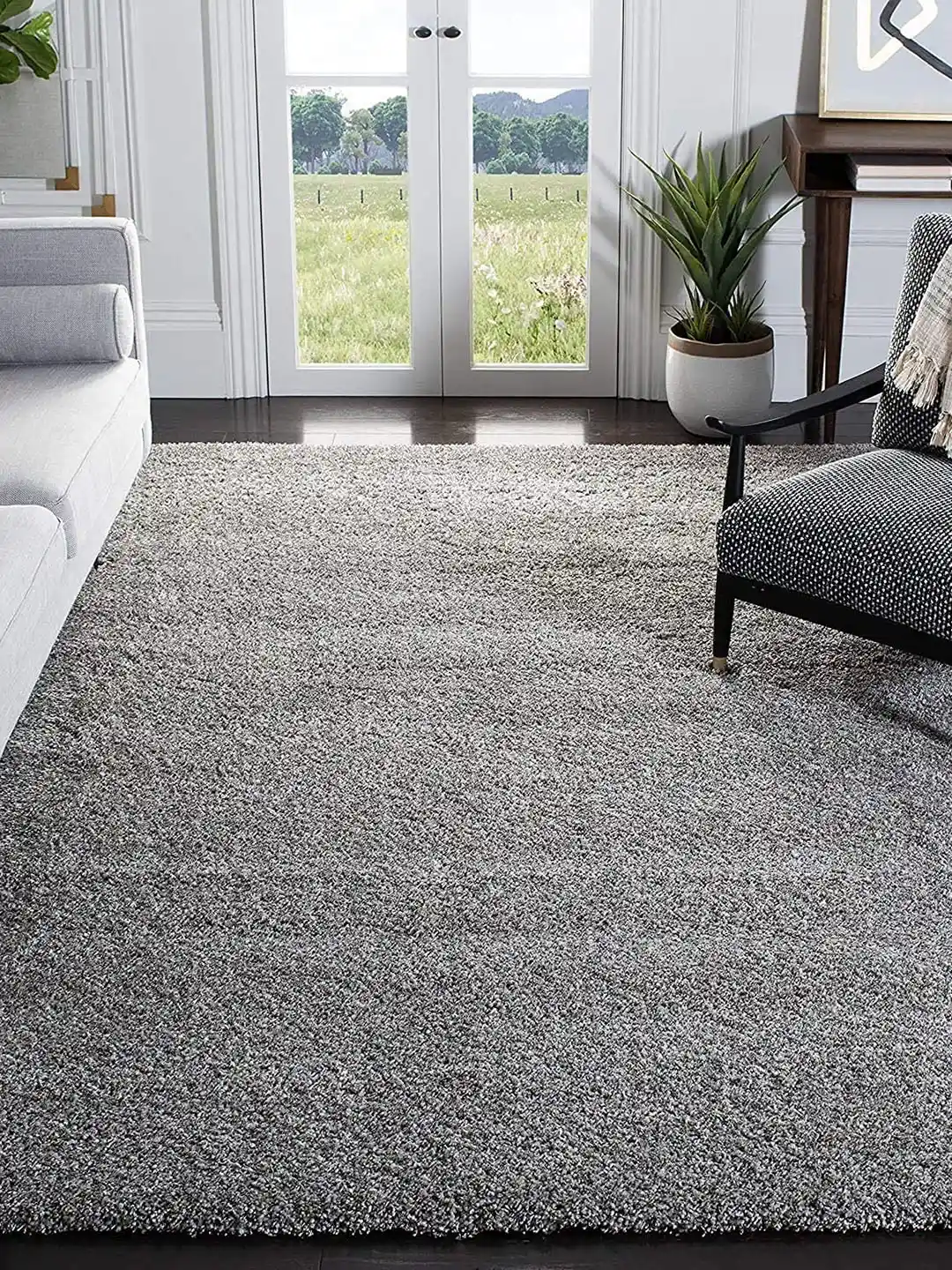 Buy AaHo Decor Grey Woolen Shaggy Runner Floor Mat Floor Mats