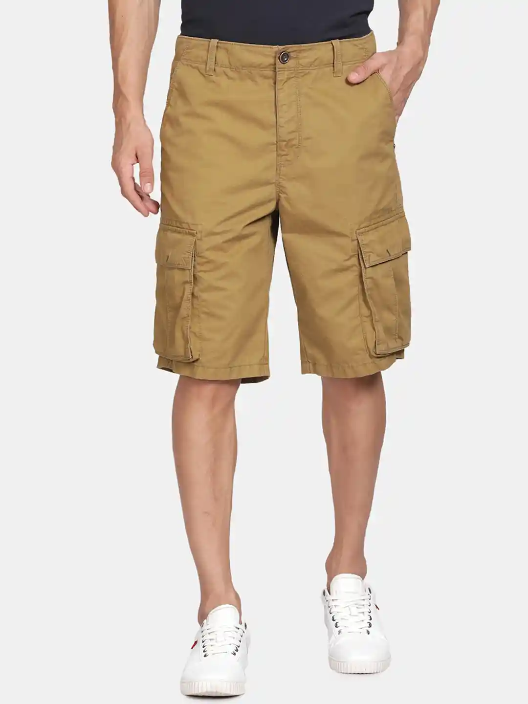 Buy t-base Men Mid-Rise Cotton Cargo Shorts Shorts for Men - Main Image