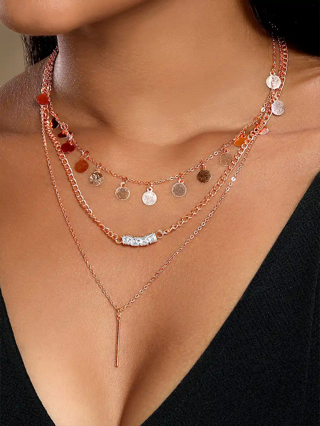 Cierra Rose Gold-Plated Layered Necklace