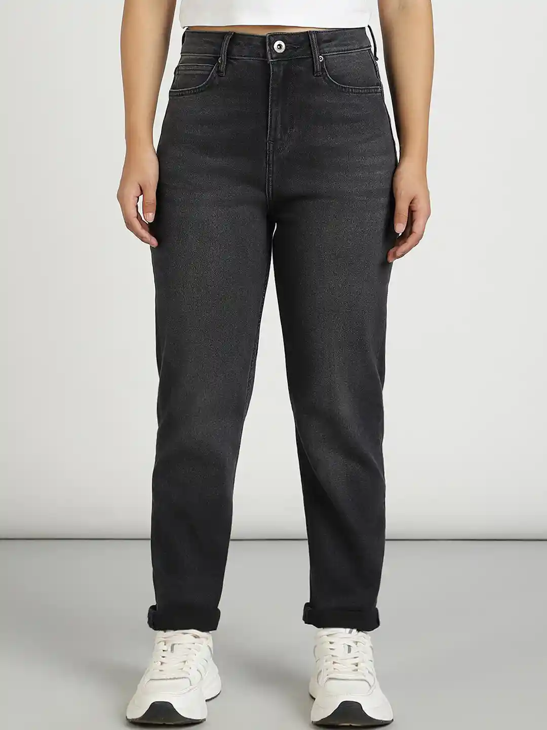 Buy Lee Women High-Rise Mom Fit Light Fade Stretchable Jeans