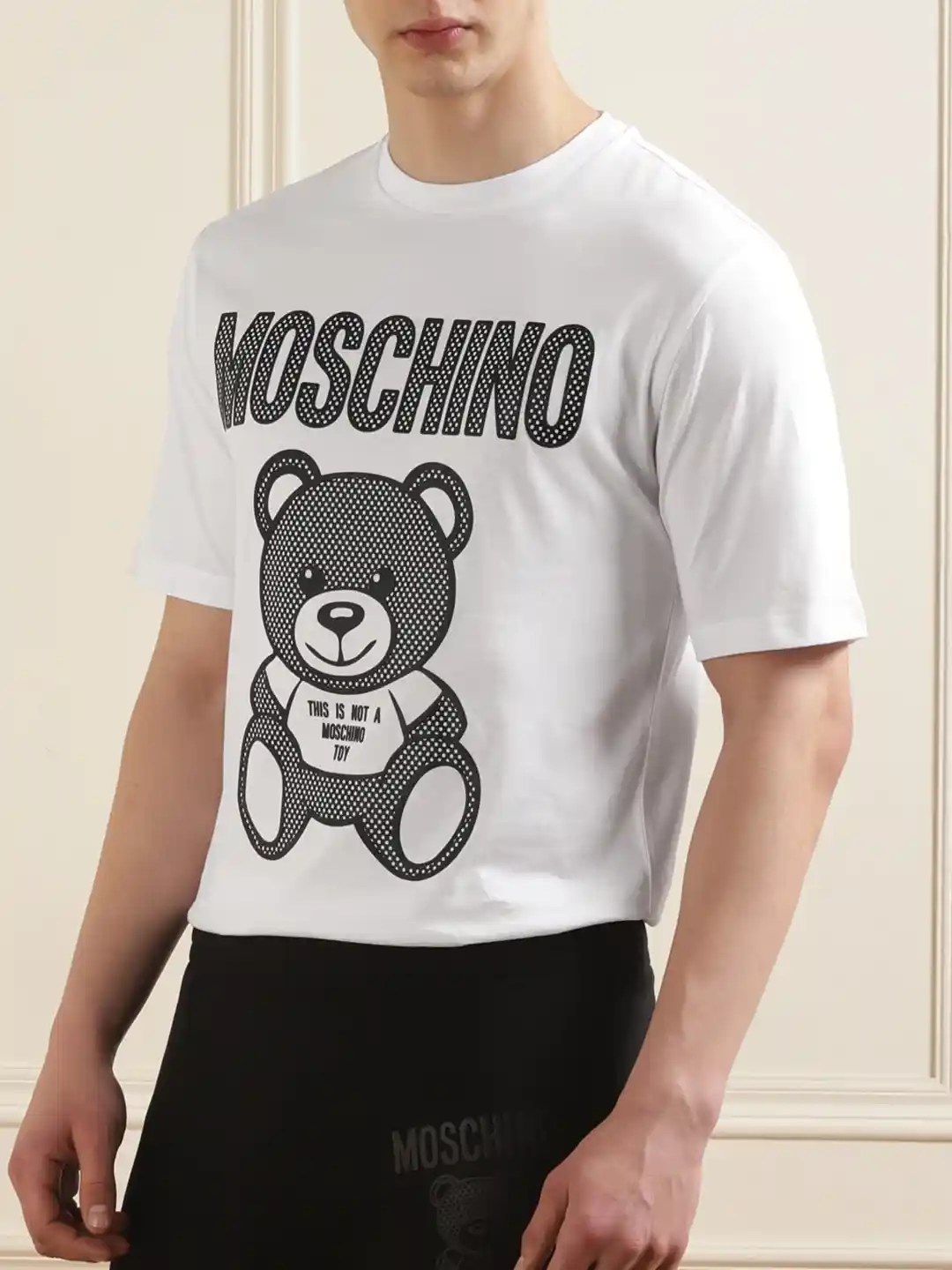 Buy MOSCHINO COUTURE Men Typography Printed Mandarin Collar