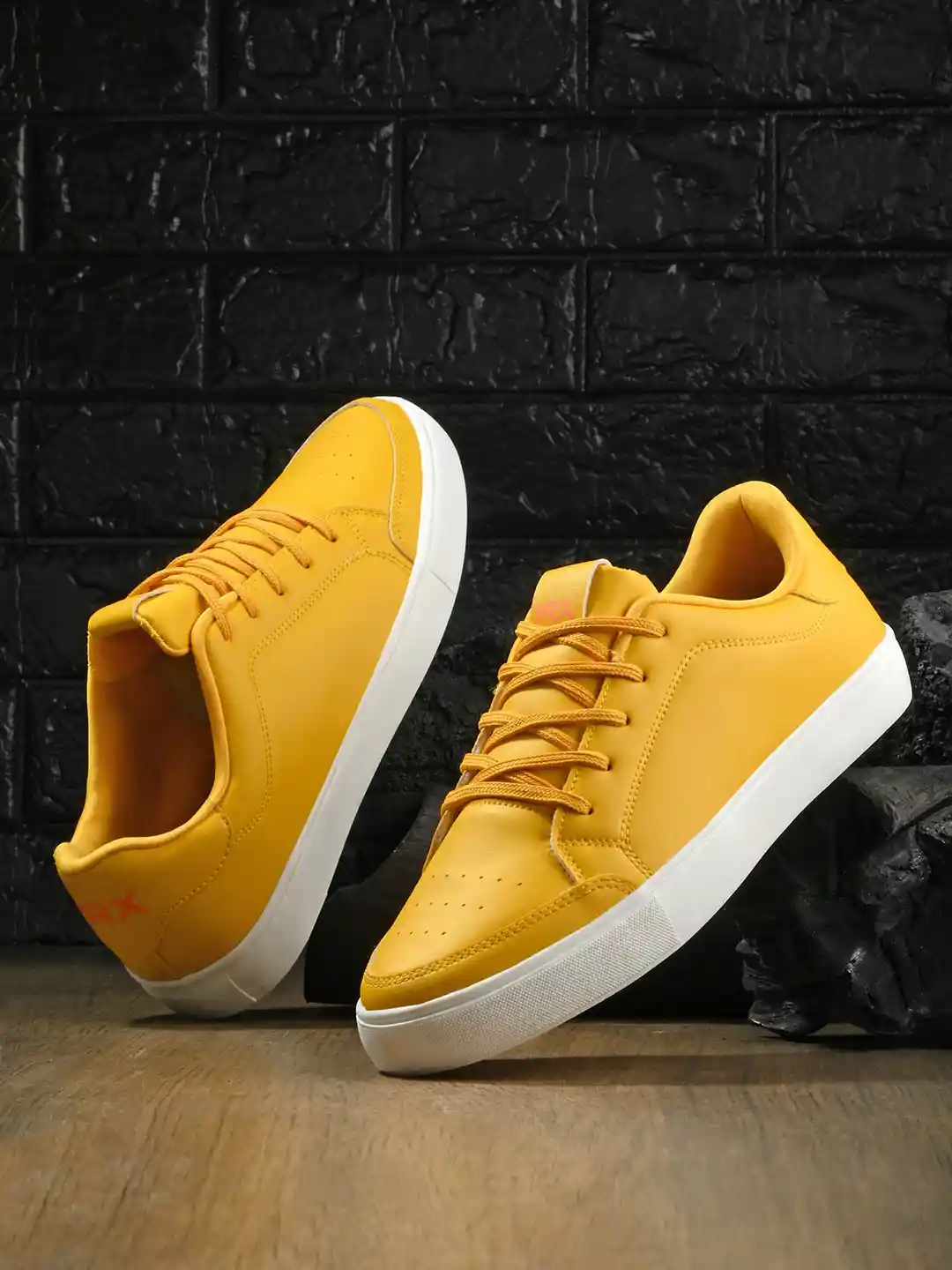 Buy HRX by Hrithik Roshan Men Yellow Perforations Lace Up Sneakers