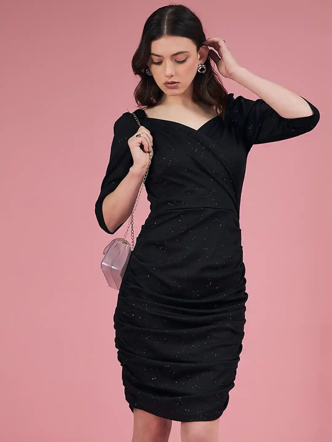 ladies black chiffon dress Lady Tie - Britta Gown - One-shoulder A-line Shimmer wedding guests bridesmaidscollection Luxury Ice Blue Lace Hole distance:160mm hole
