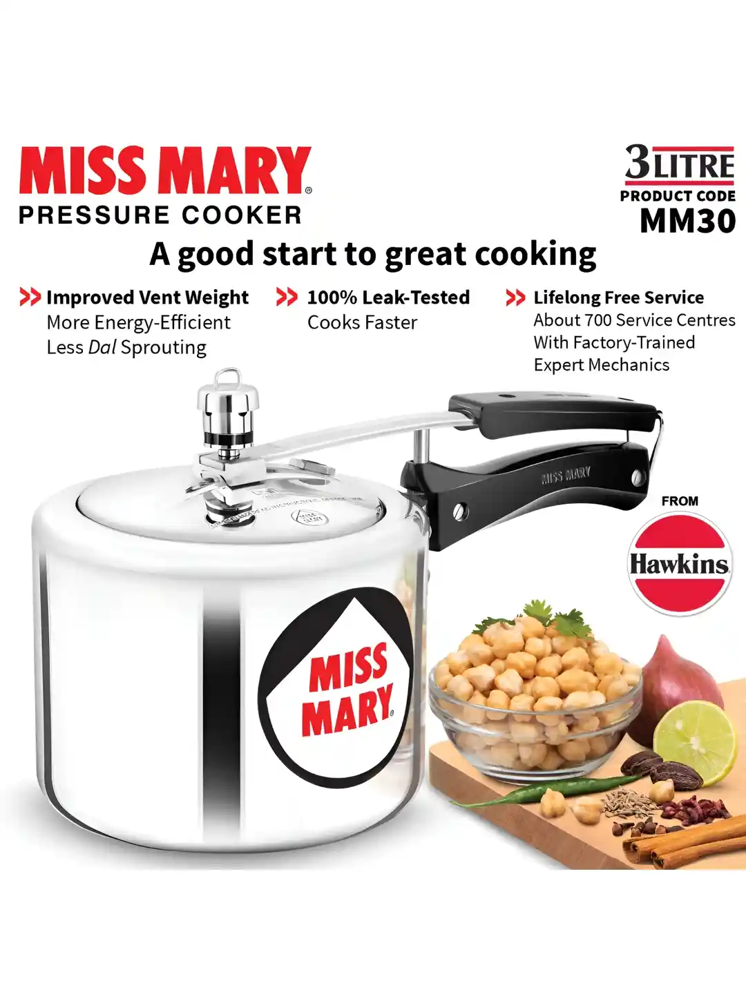 Buy Hawkins Miss Mary 3L Pressure Cooker Pressure Cooker for