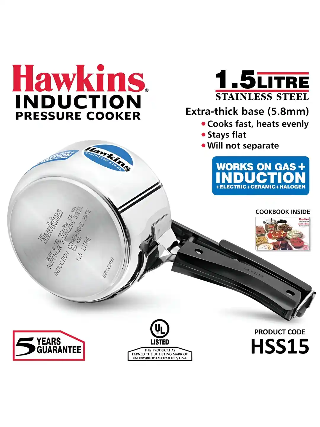 Buy Hawkins Silver Stainless Steel Easy to Clean Induction Inner