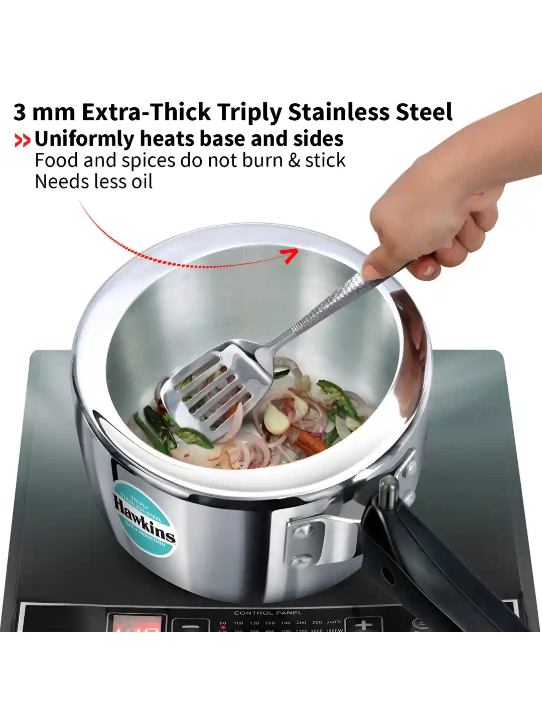Buy Hawkins Silver Toned Tri-Ply Stainless Steel Pressure Cooker