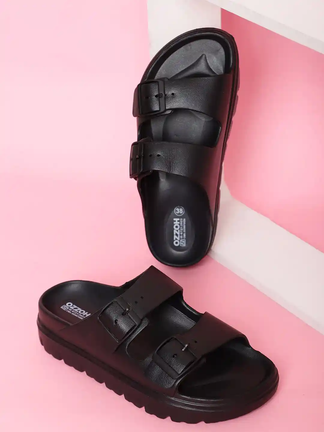 Buy OZZOH Women Flexible Washable Sliders with Buckle Flip Flops