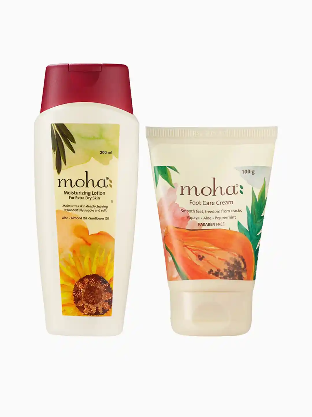 Buy moha Set Of Moisturizing Lotion 200ml Foot Care Cream 100g