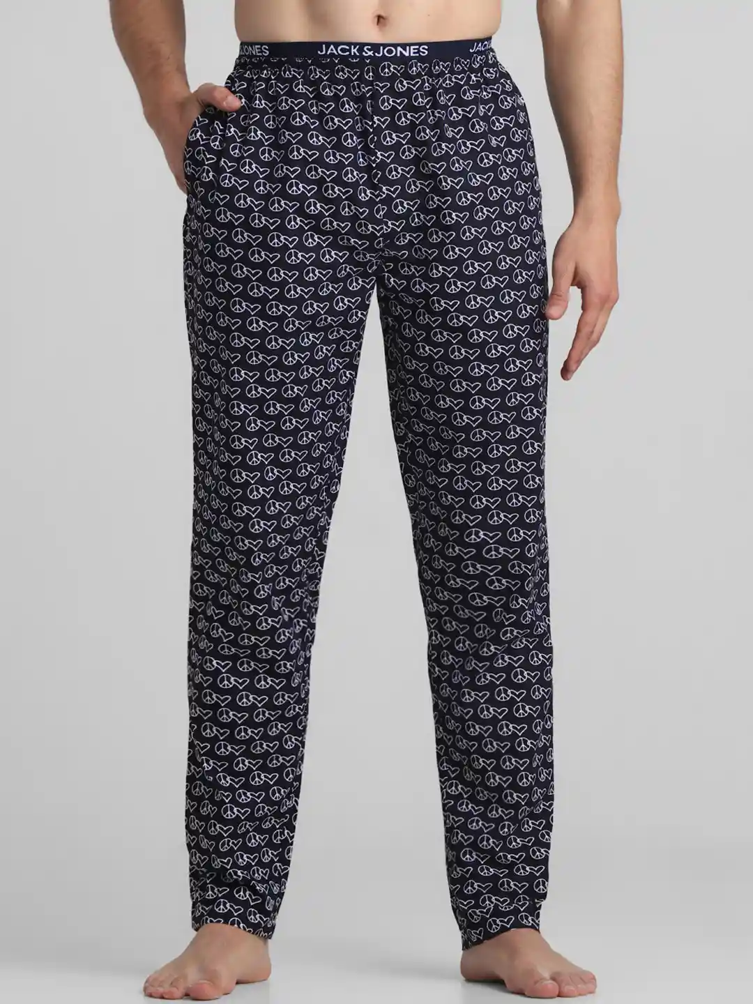 Buy Jack Jones Men Mid-Rise Printed Pure Cotton Lounge Pant
