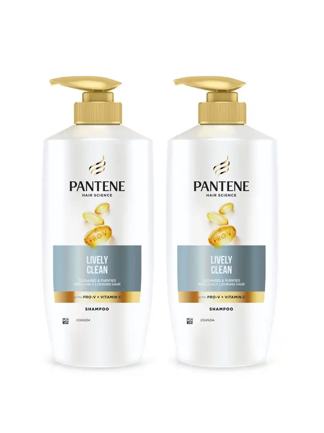 Pantene Set of Hair Science Lively Clean Shampoo with Pro-Vitamins Vit  C 650ml each
