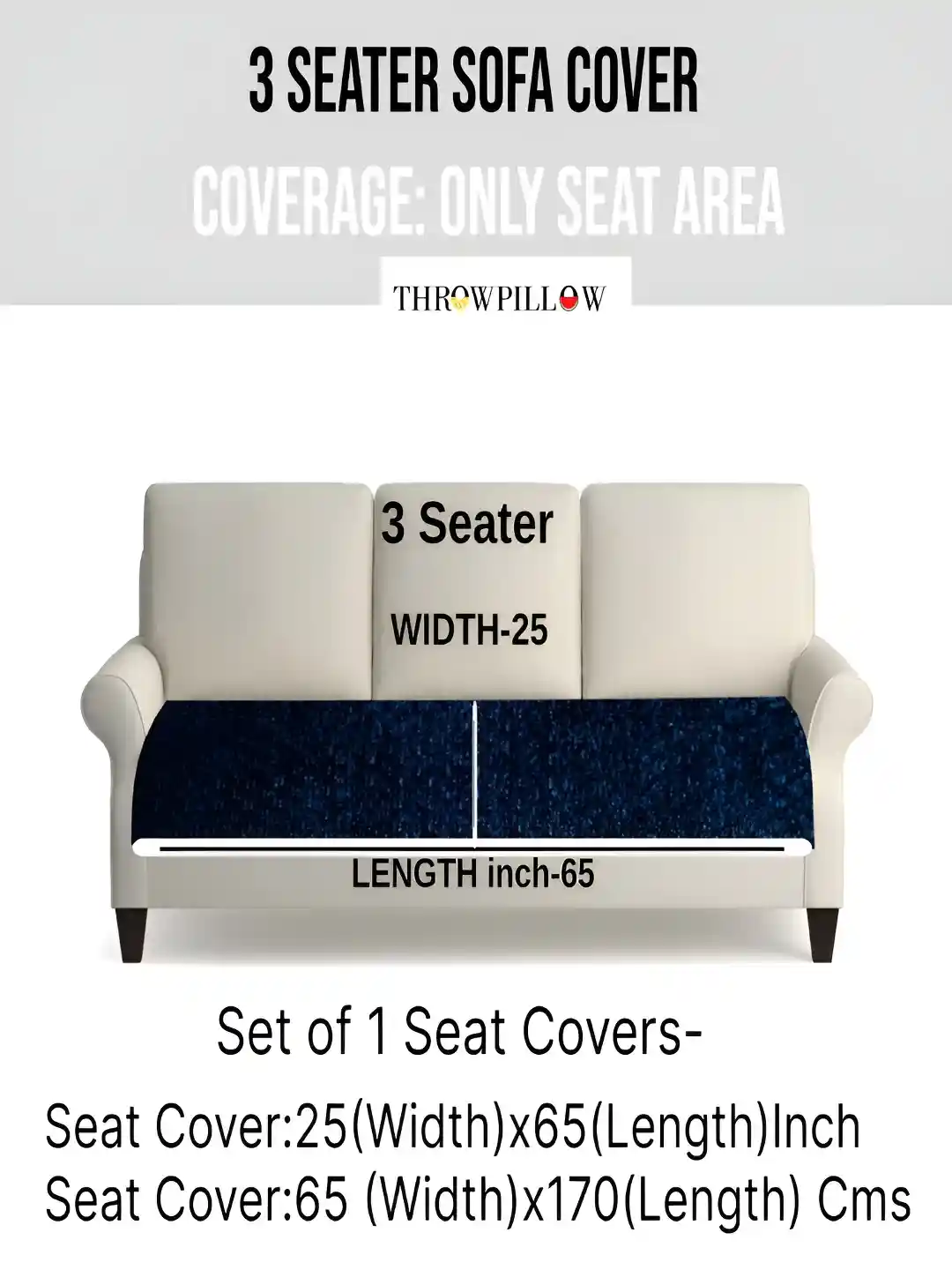 Buy THROWPILLOW Navy Blue Yellow Solid Sofa Cover Sofa Covers