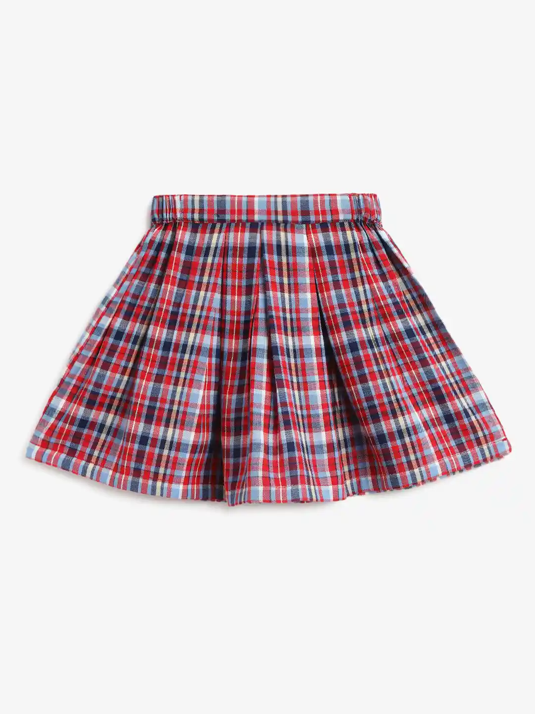 Buy Campana Girls Checked Pure Cotton Gathered Or Pleated A-Line