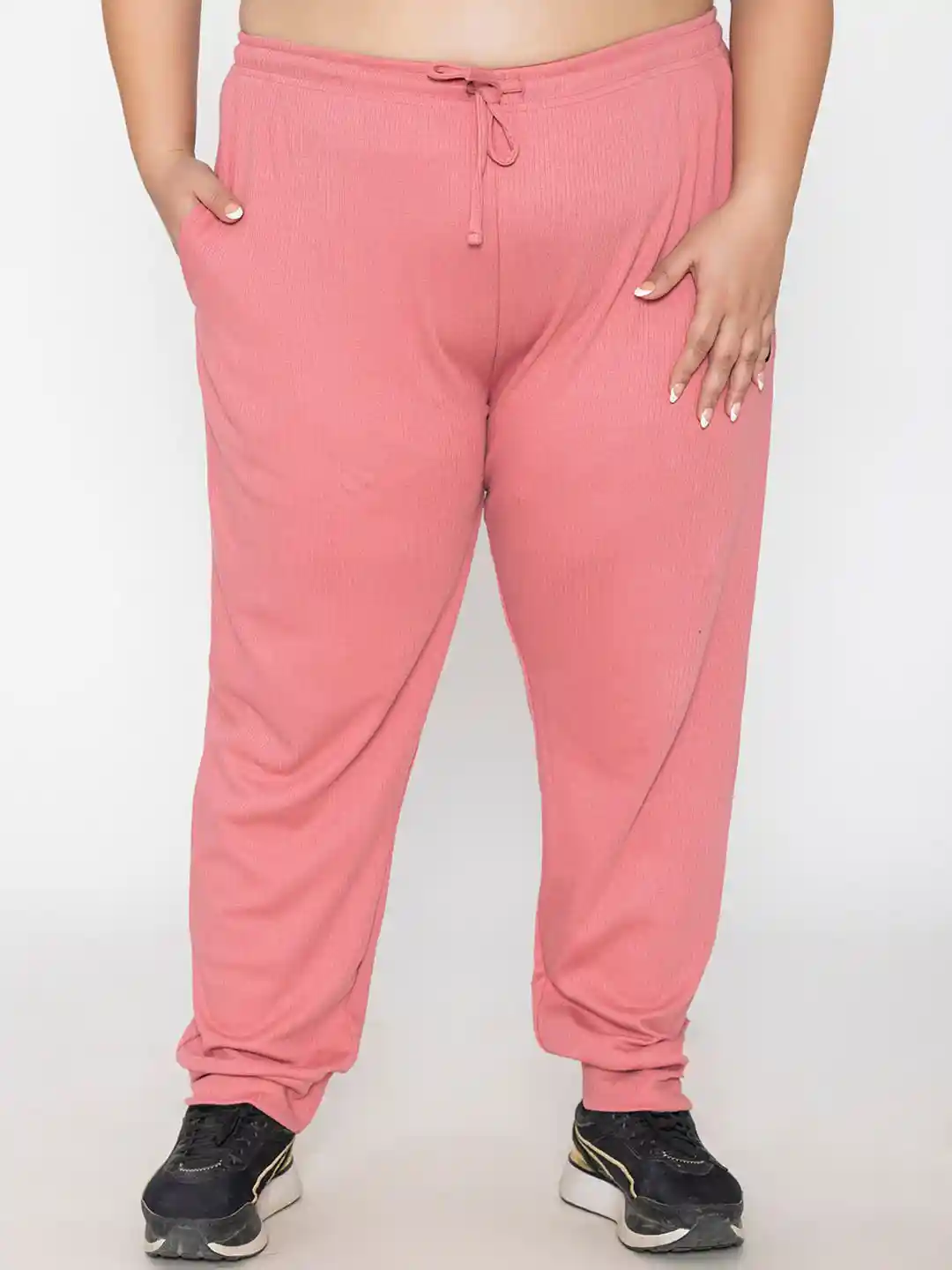TITTLI Women Plus Size Mid Rise Cotton Track Pant