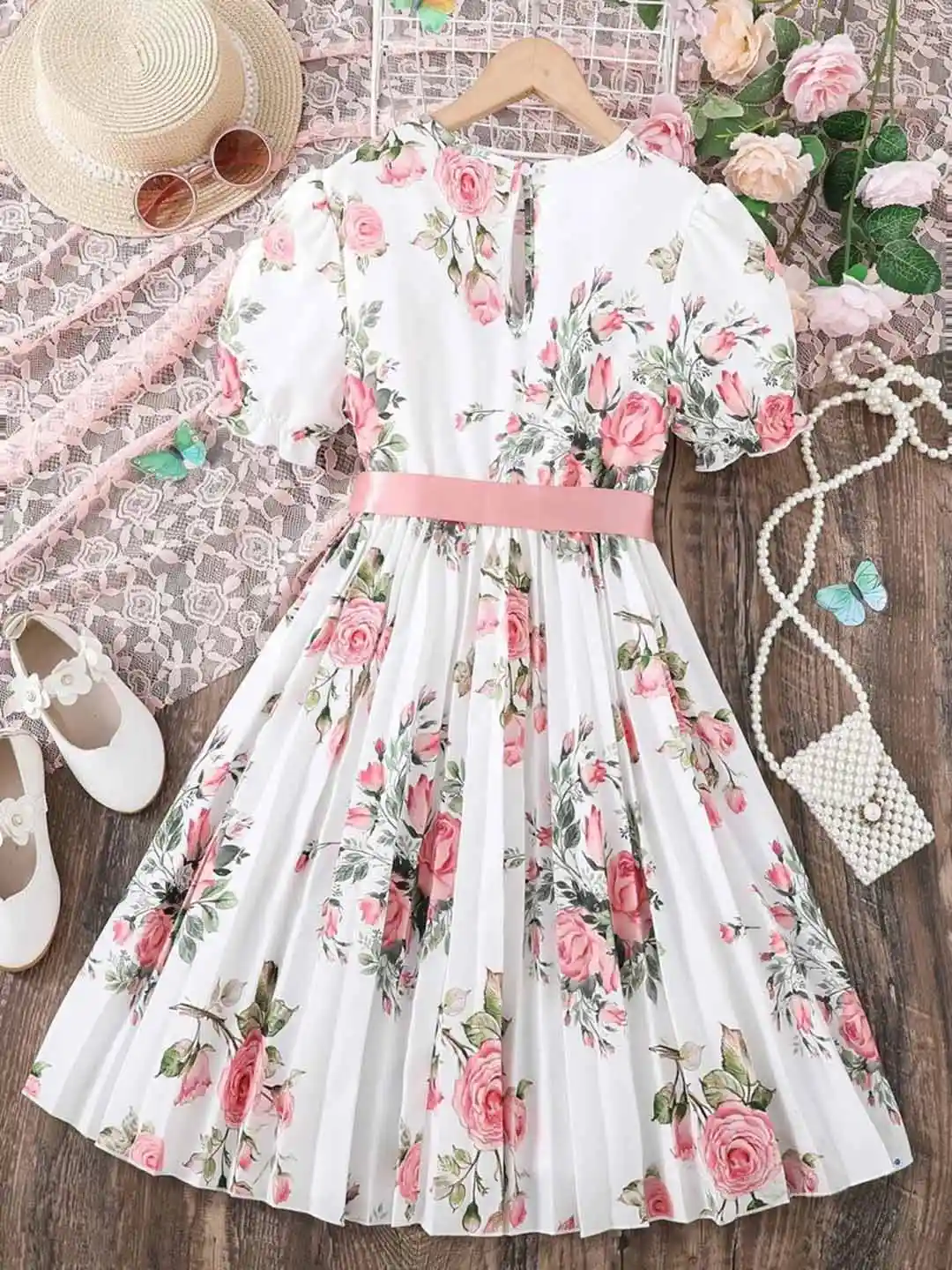 Buy BAESD Floral Print Fit Flare Dress Dresses for Girls