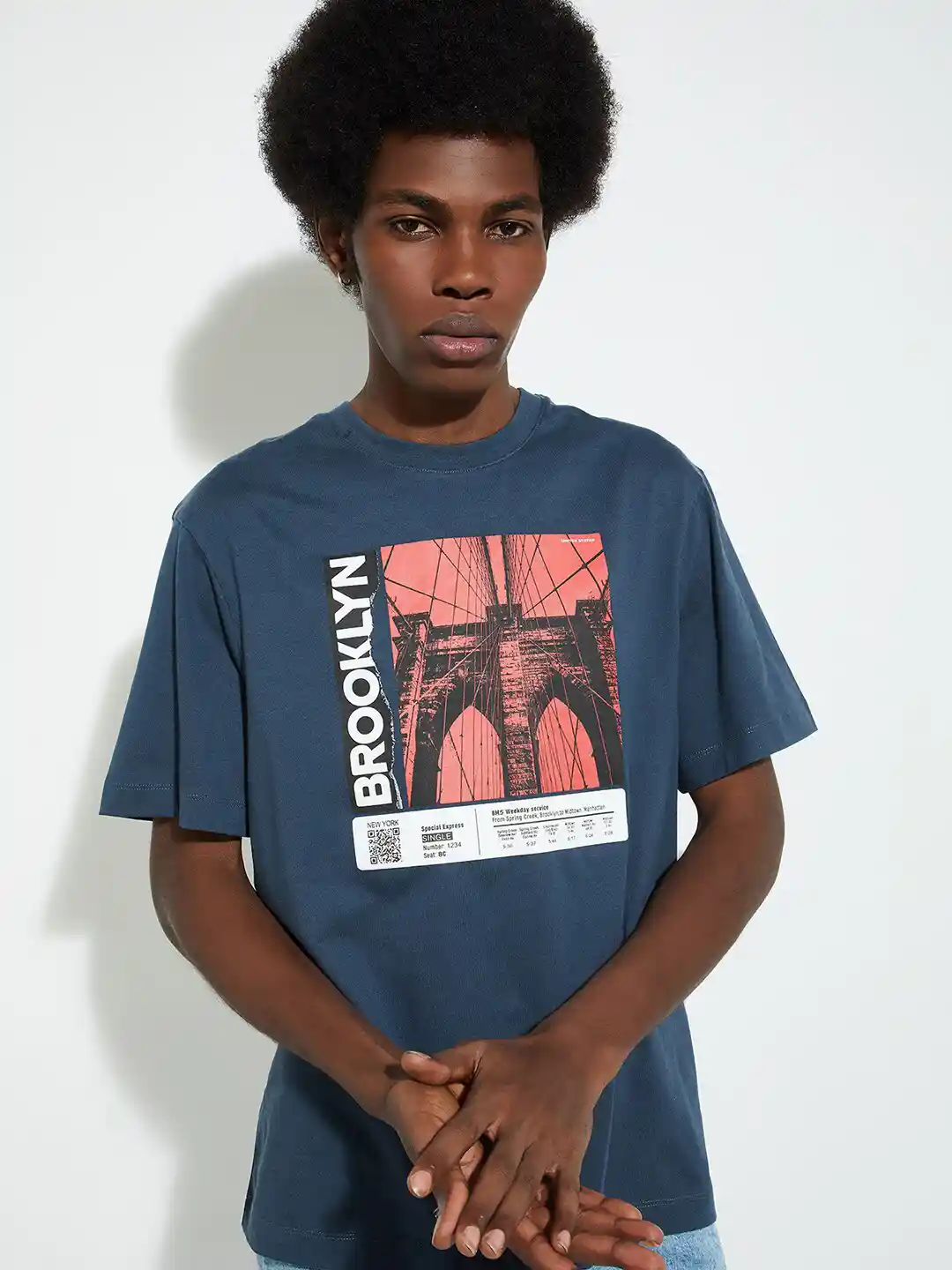 Buy max URB_N Graphic Printed Round Neck Cotton Oversized T-shirt