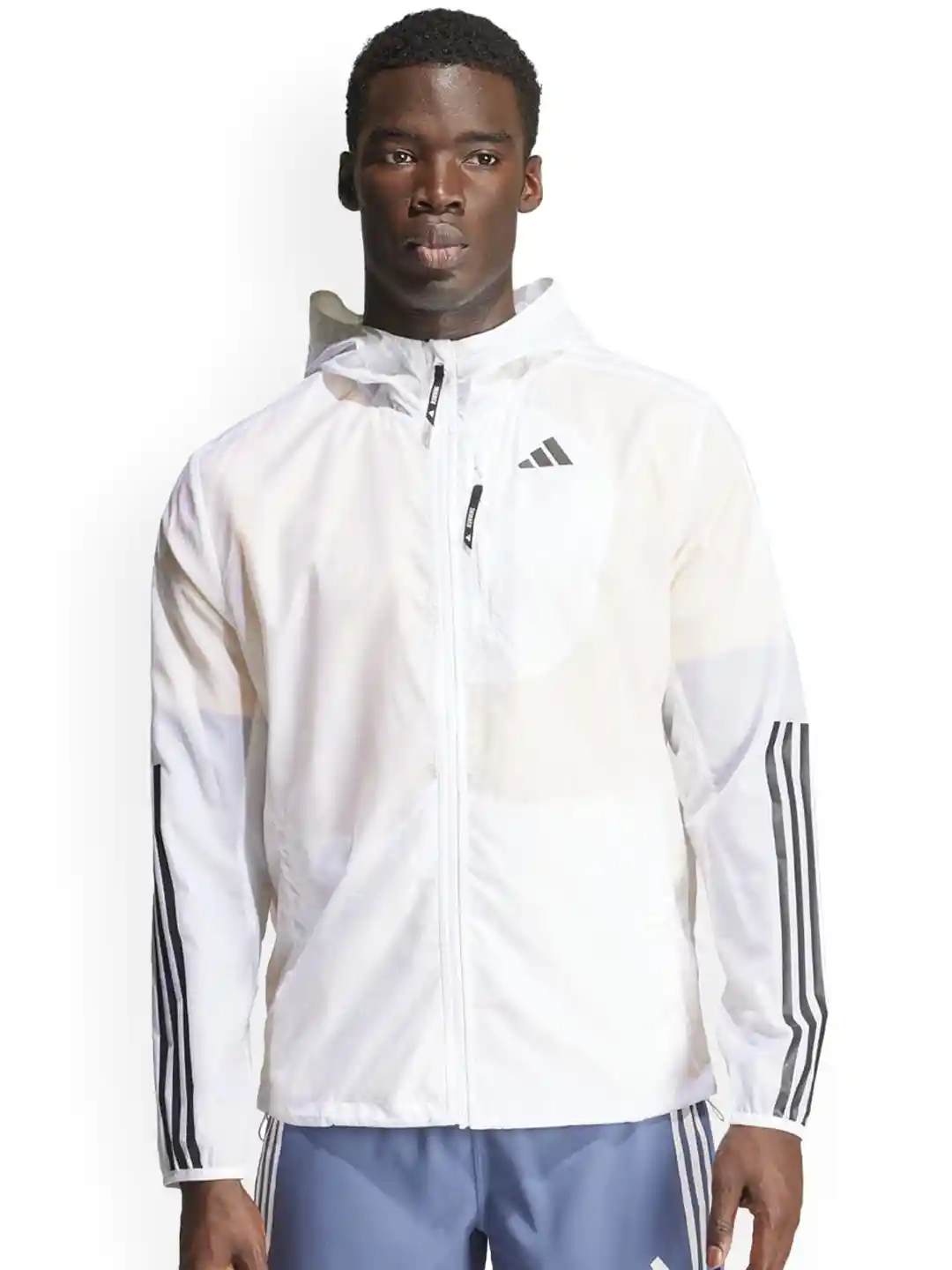Buy ADIDAS OTR E 3S JKT Striped Zipper Sports Jacket Jackets for