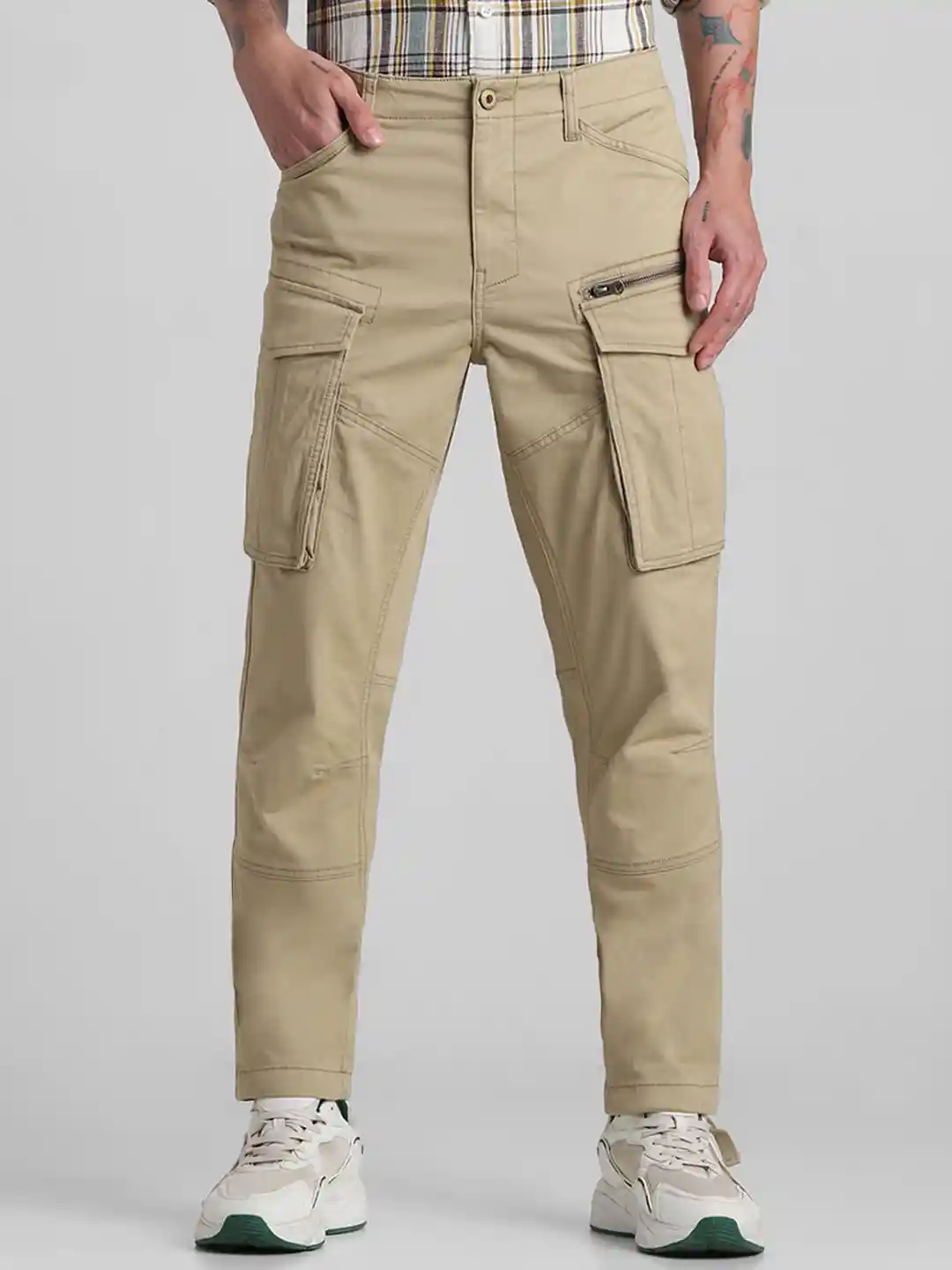 Buy Jack Jones Men Mid-Rise Cotton Cargos Trousers Trousers