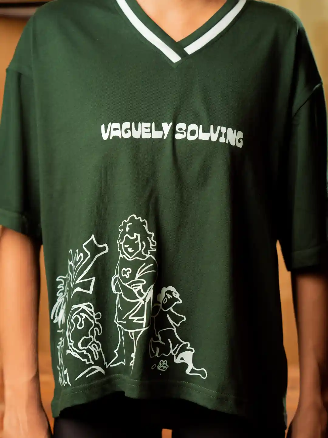 Buy Stylecast X Hersheinbox Printed V-Neck Drop-Shoulder Sleeves