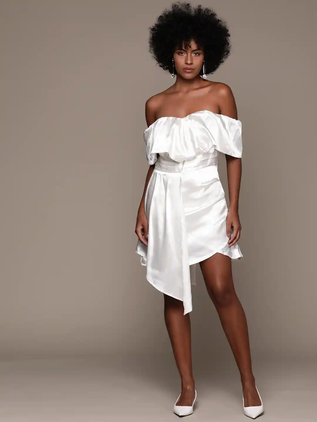 classics lover off-the-shoulder satin a-line mini dress Windsor Classics Lover Off-The-Shoulder Satin A-Line Mini Dress at  Vancouver Mall in Vancouver, WA
