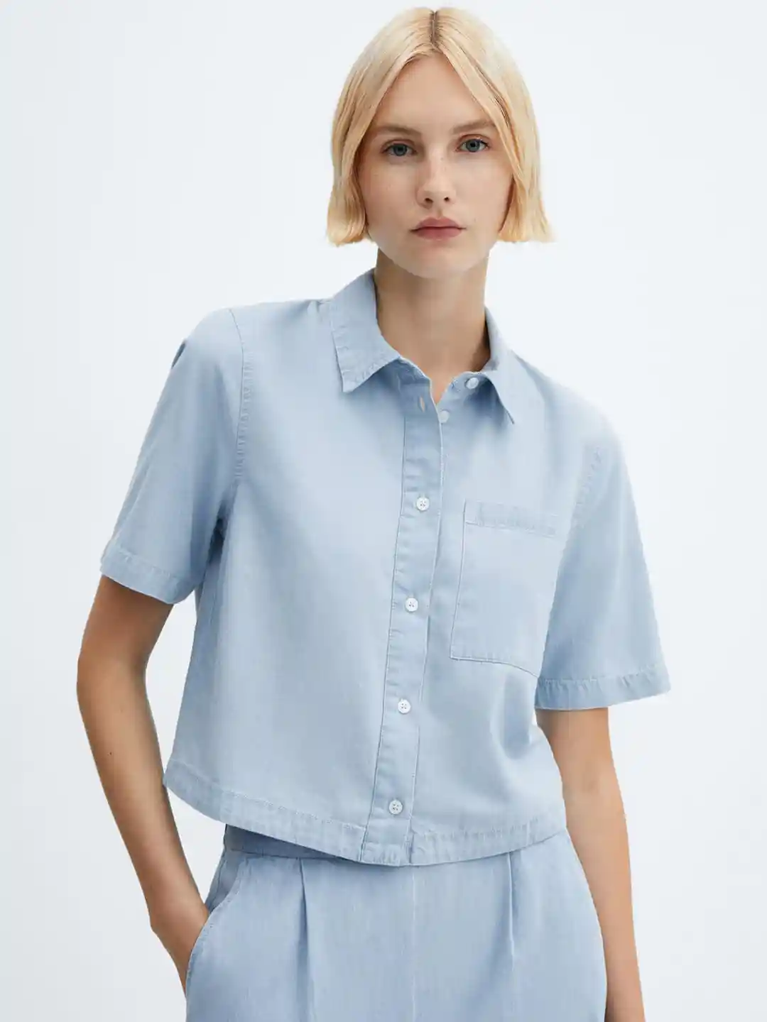 Buy MANGO Women Pure Cotton Denim Casual Shirt Shirts for Women