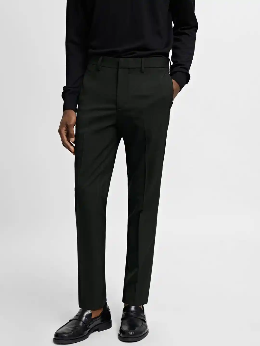 Buy MANGO MAN Men Checked Super Slim Fit Formal Trousers