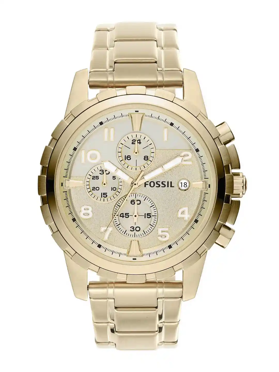 Fossil Men Embellished Dial Stainless Steel Bracelet Style Straps  Analogue Watch FS4867