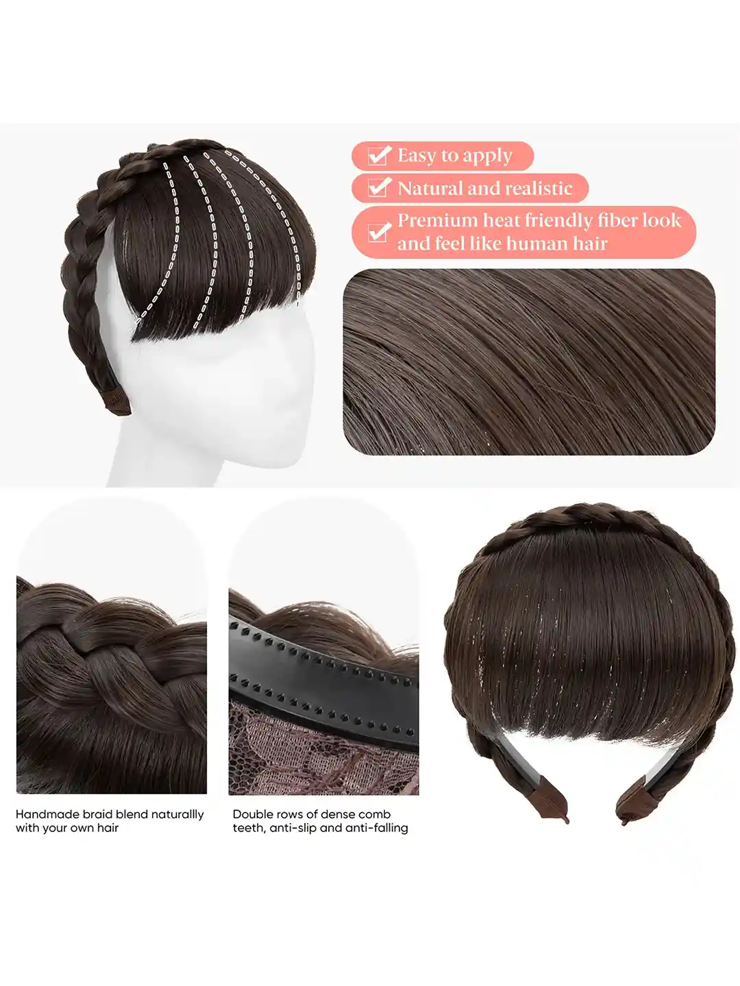 Buy BAESD Front Hair Bangs Headband with Fringe Hair Extension