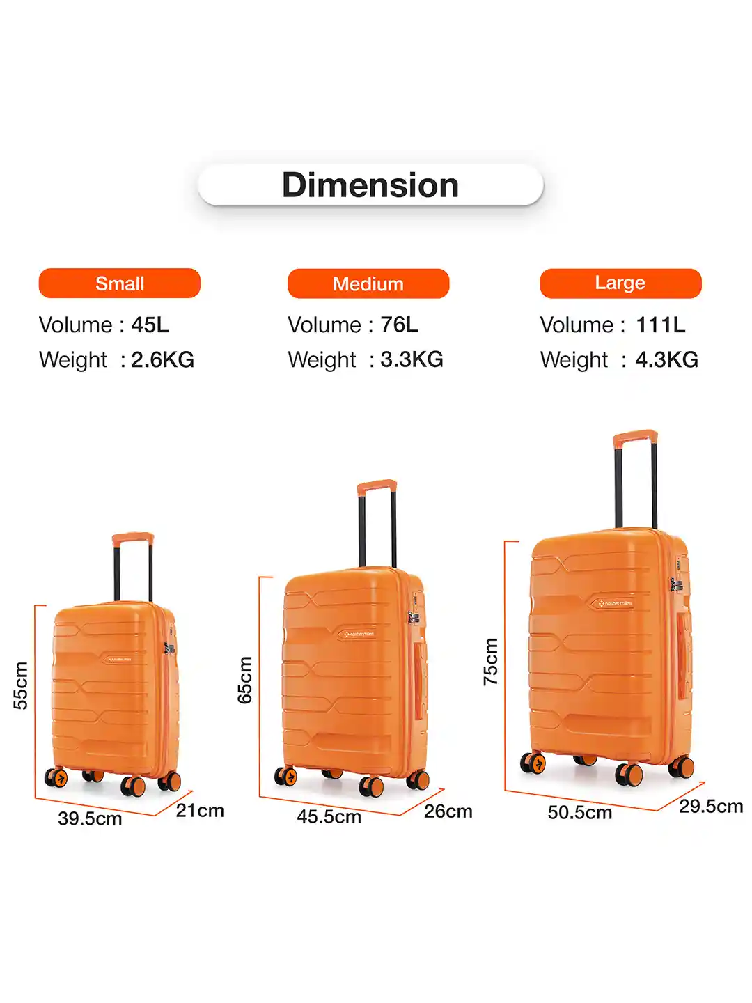 Buy Nasher Miles Paris Polypropylene Large Orange Trolley Bag 28