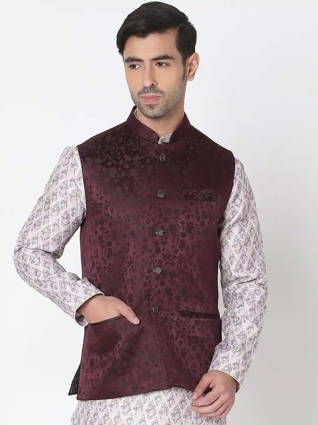 Buy Ethnicity Floral Woven Design Nehru Jacket Nehru Jackets for