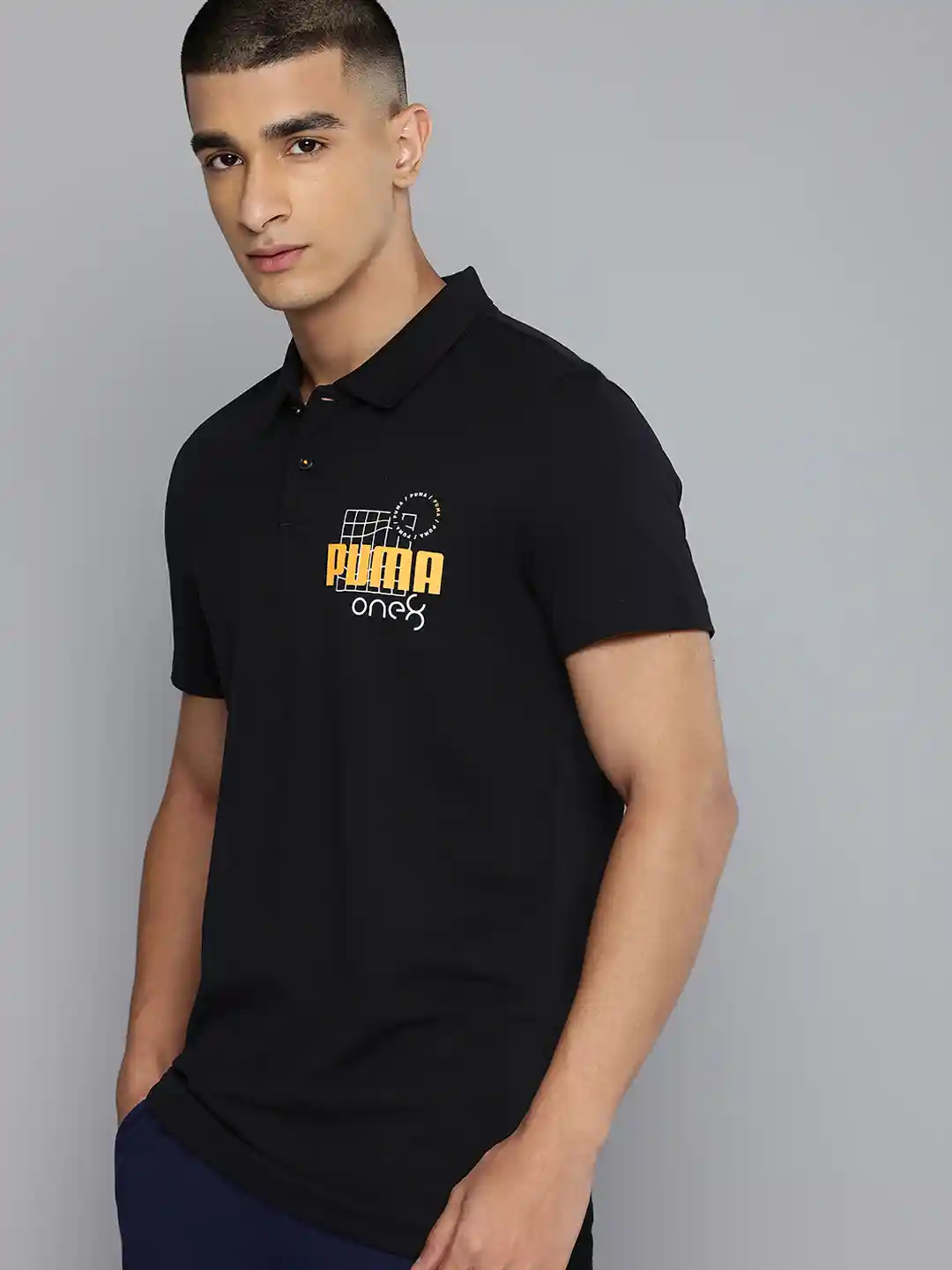 Buy one8 x PUMA Men Brand Logo Printed Polo Collar Slim Fit T