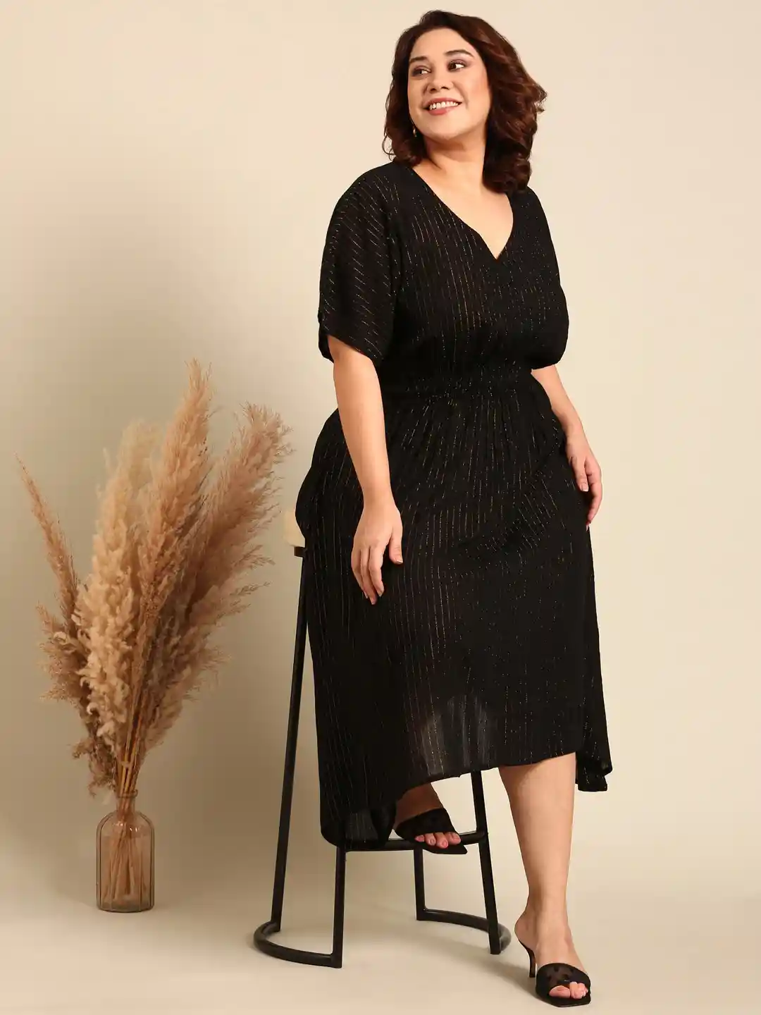 The Pink Moon Plus Size A-Line Midi Dress