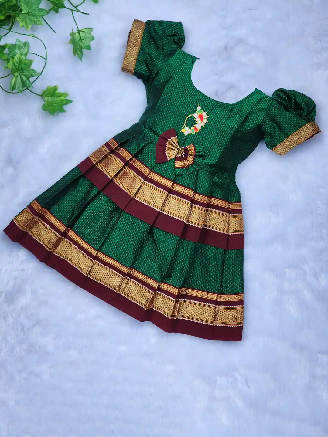 Buy BAESD Infant Girls Printed Puff Sleeves Cotton Fit Flare