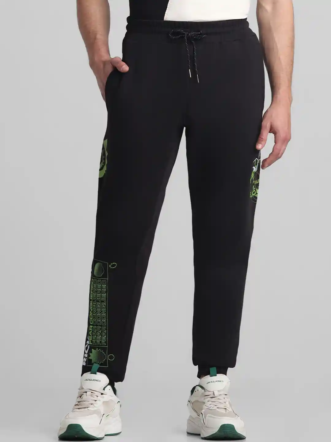 Buy Jack Jones Men Pure Cotton Mid Rise Joggers Track Pants
