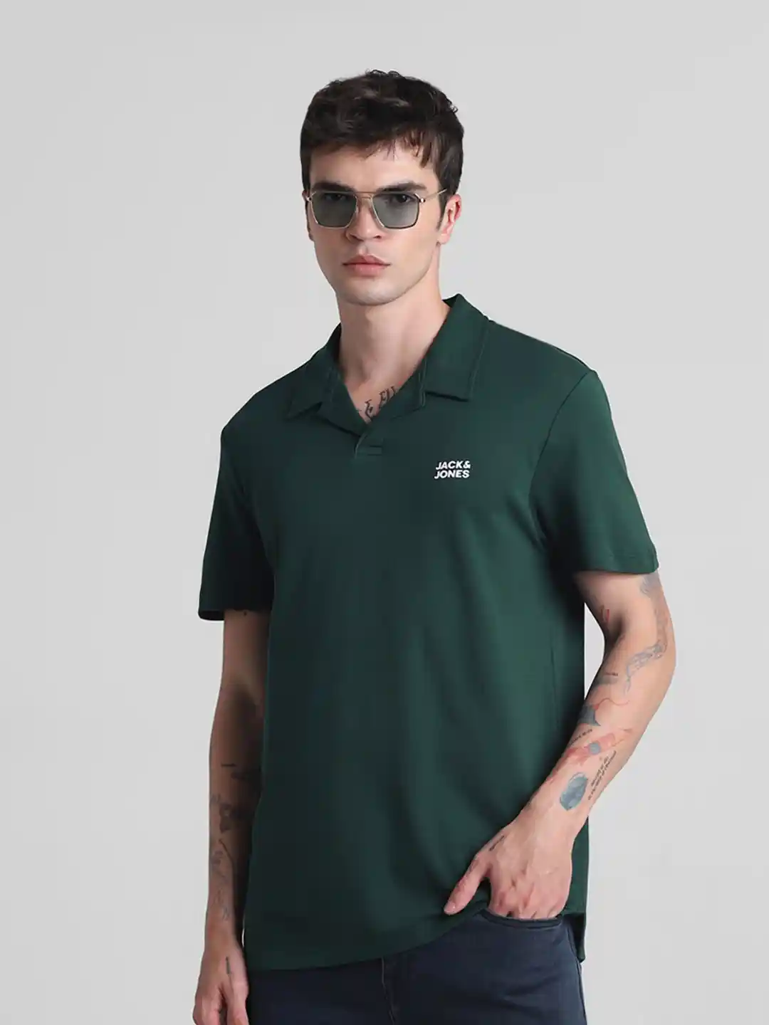 Buy Jack Jones Polo Collar Pure Cotton Slim Fit T-shirt