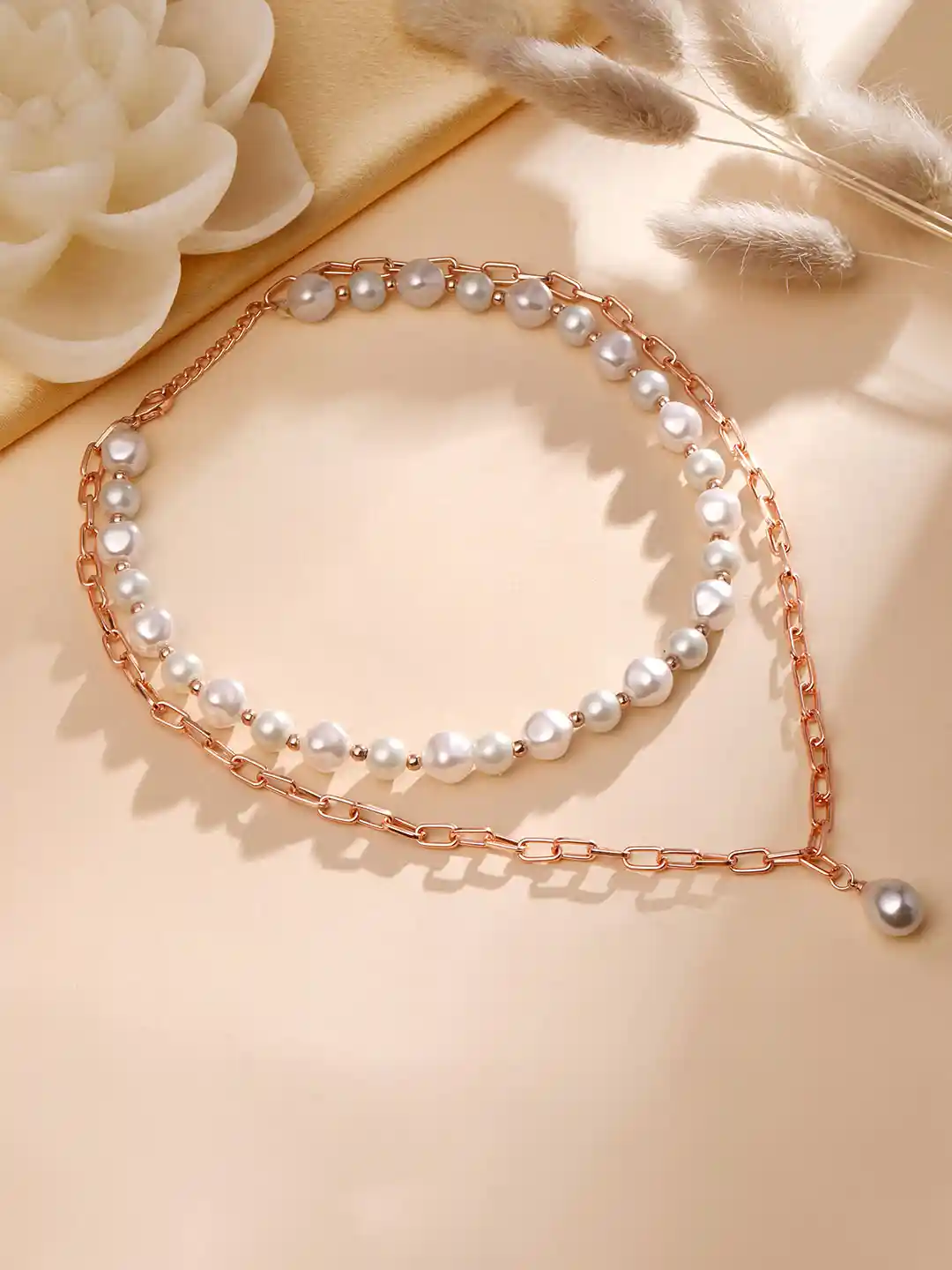 Buy Cierra Rose Gold-Plated Pearl Layered Necklace Necklace and