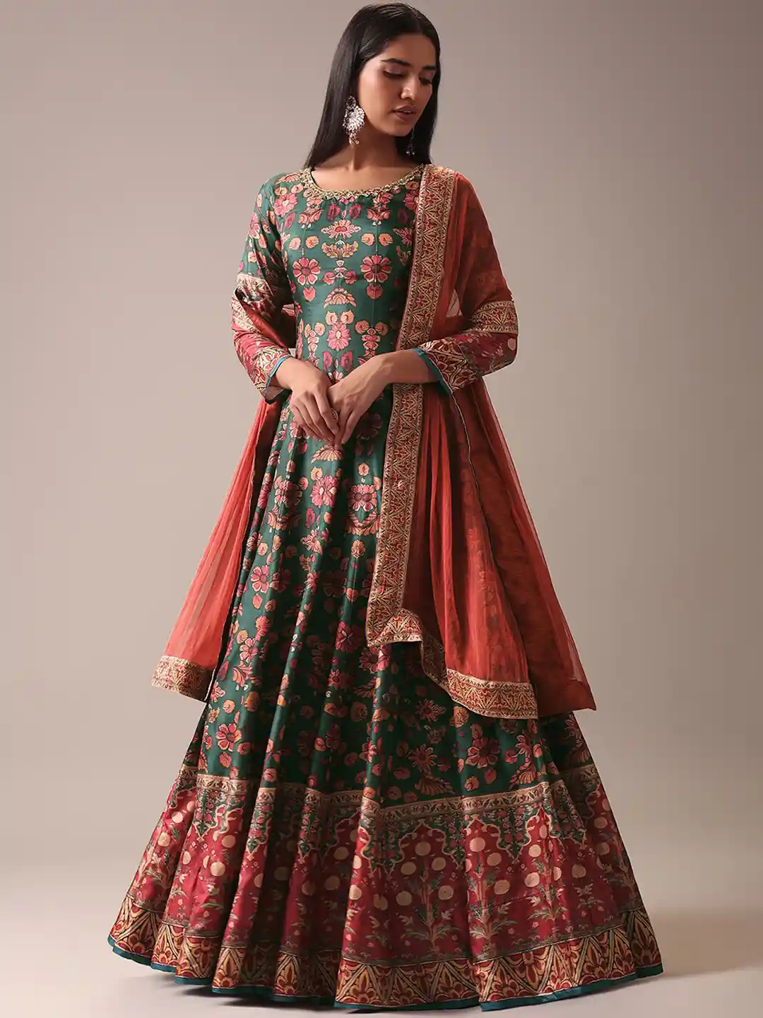 Buy KALKI Fashion Floral Printed Anarkali Ethnic Dress Ethnic