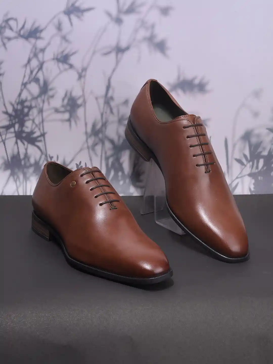 Hush Puppies Men Round Toe Leather Lace-Ups Formal Oxfords