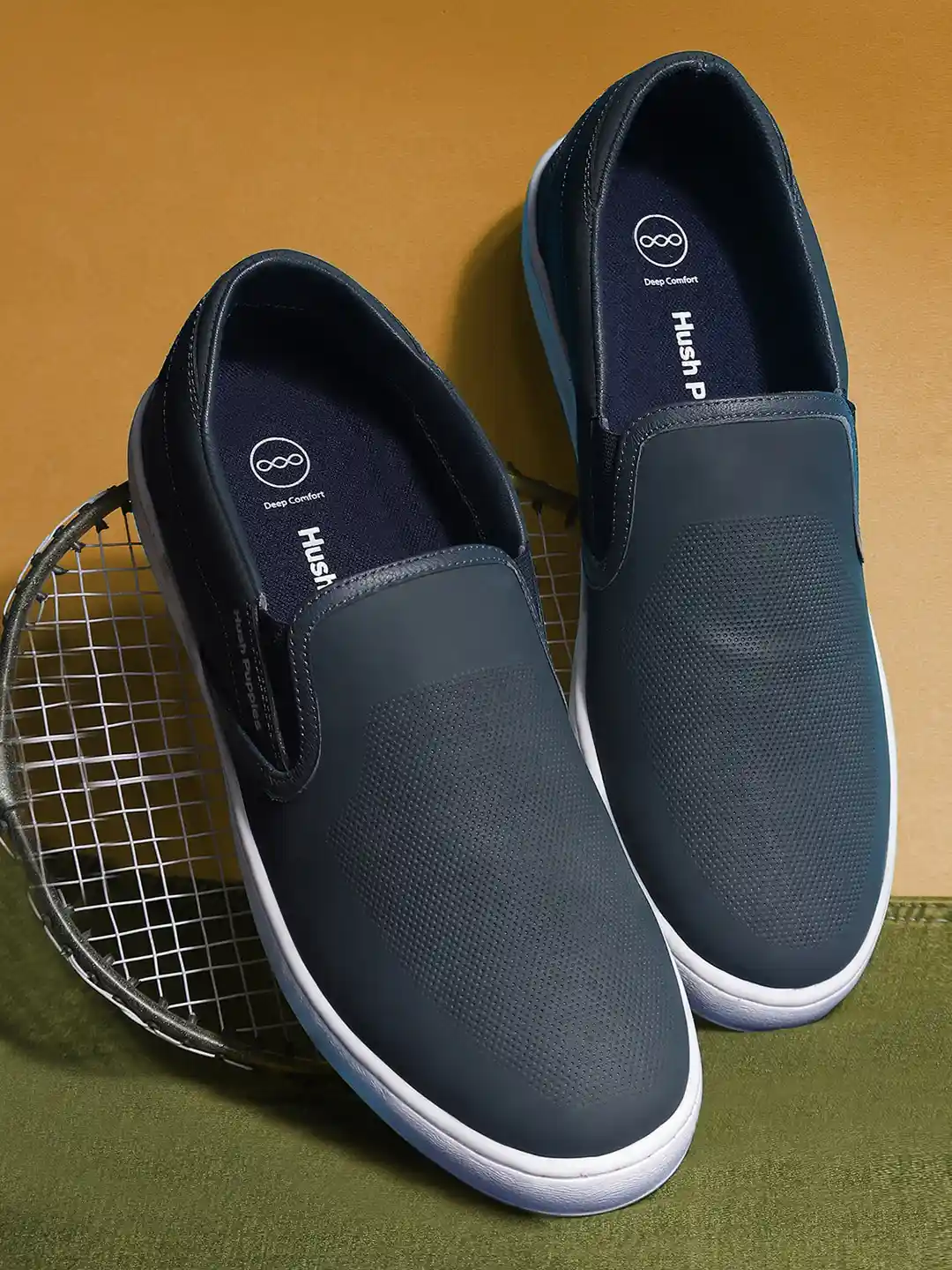 Buy Hush Puppies Men Round Toe Nubuck Slip-On Sneakers Casual - Main Image