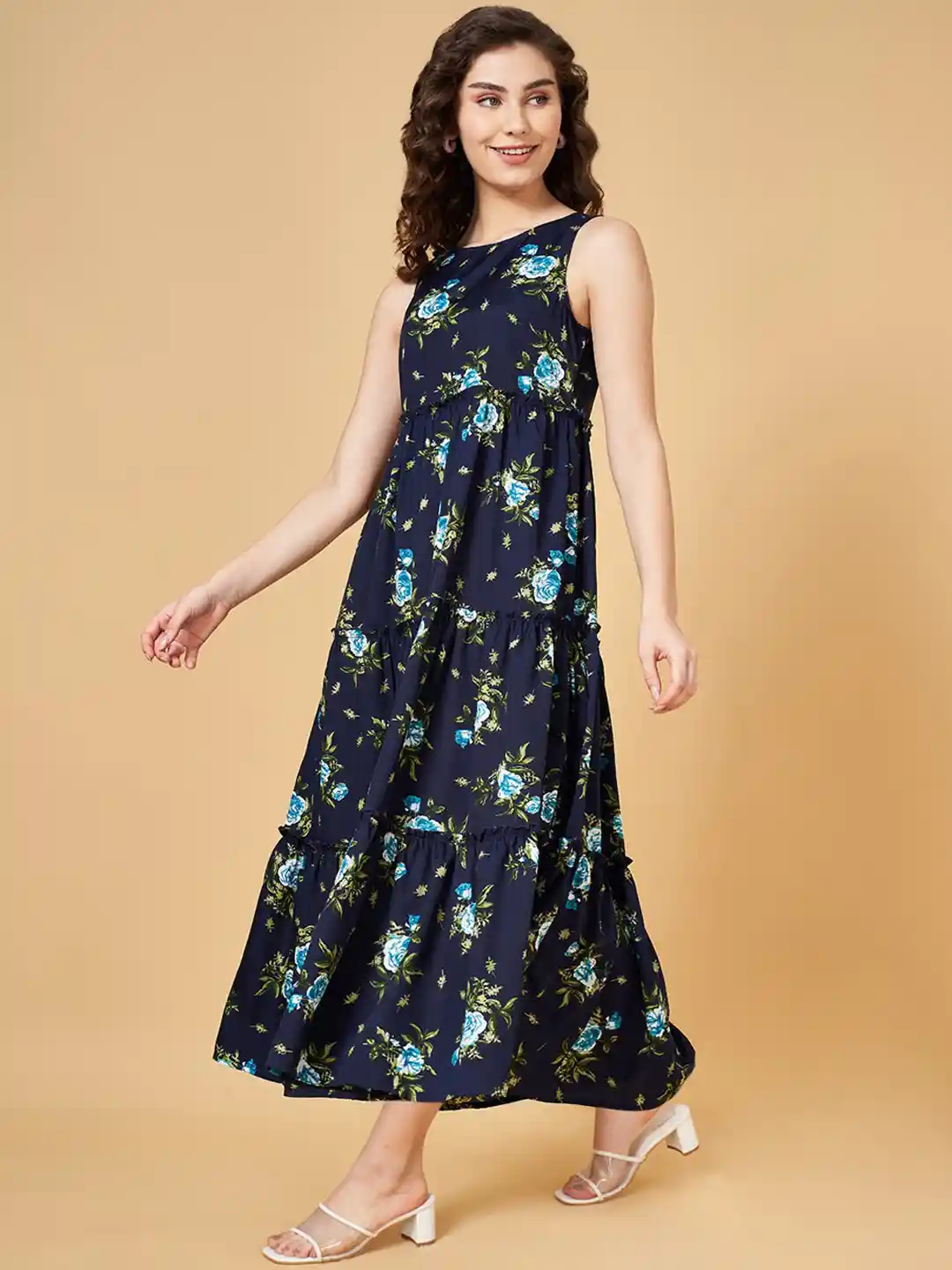 Buy YU by Pantaloons Floral Printed Tiered Maxi Dress Dresses