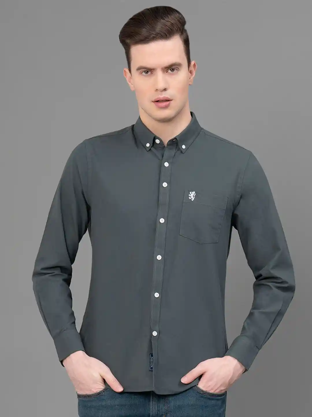 Buy Red Tape Button-Down Collar Opaque Cotton Casual Shirt