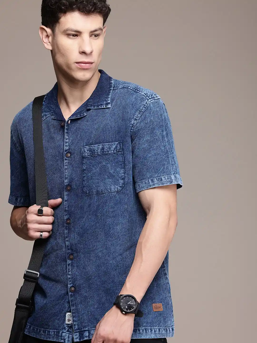 Buy Roadster Men Relaxed Fit Pure Cotton Casual Denim Shirt