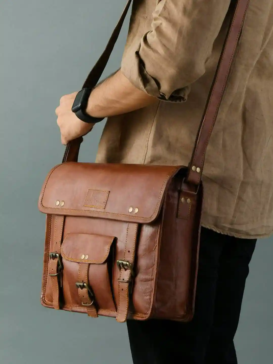 Buy MaheTri Men Kendrick Daily Leather Messenger Bag Messenger