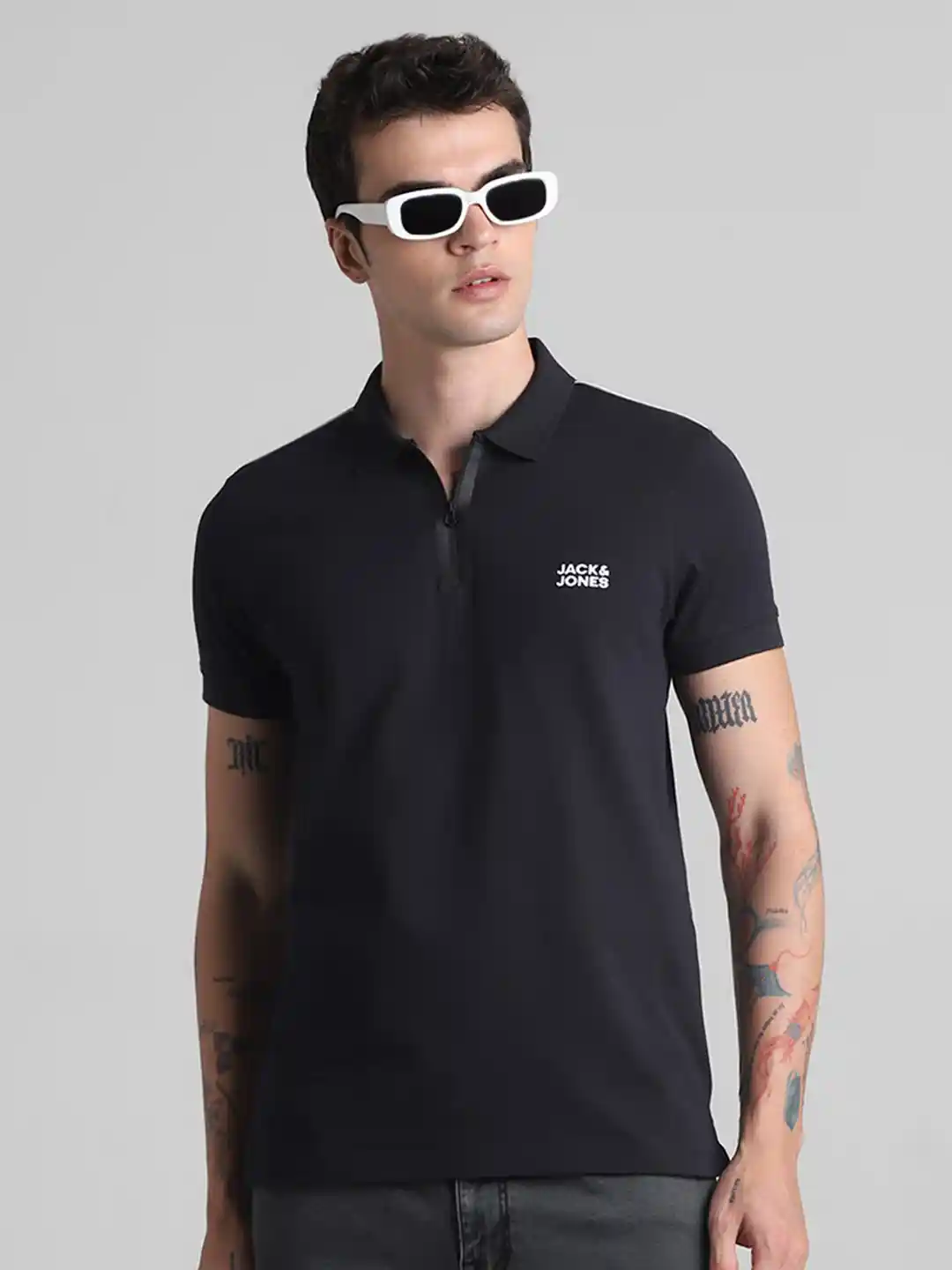 Jack Jones Polo Collar Cotton Slim Fit T-shirt