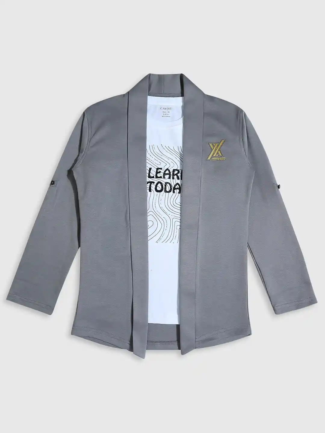 Buy CAVIO Boys Long Sleeves Open Front Shrug With T-Shirt Shrug