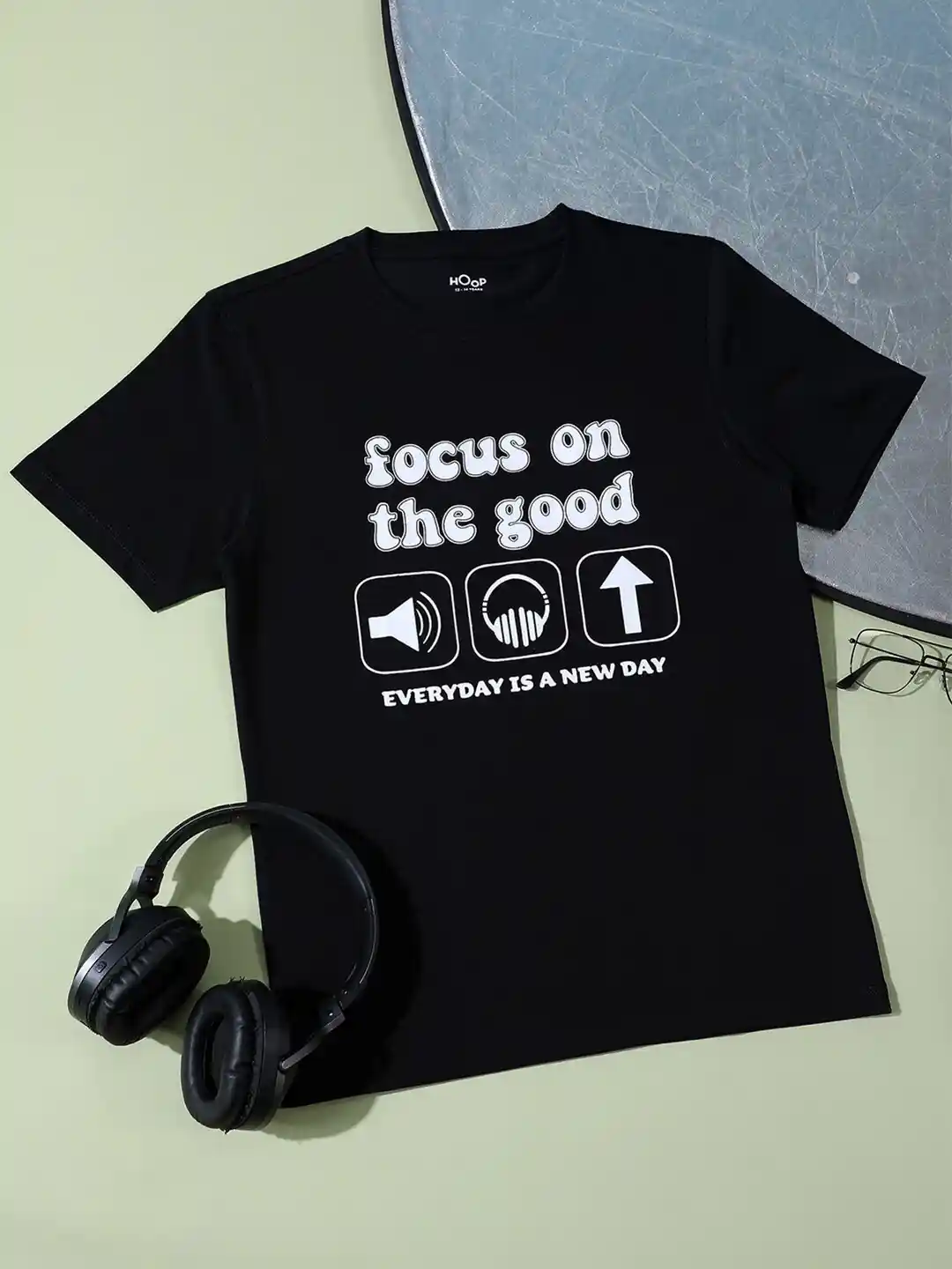 Hoop Boys Typography Printed Cotton T-shirt