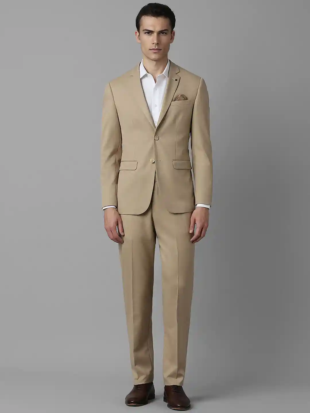 Louis Philippe Self Design Slim-Fit Single-Breasted Two-Piece Formal Suit